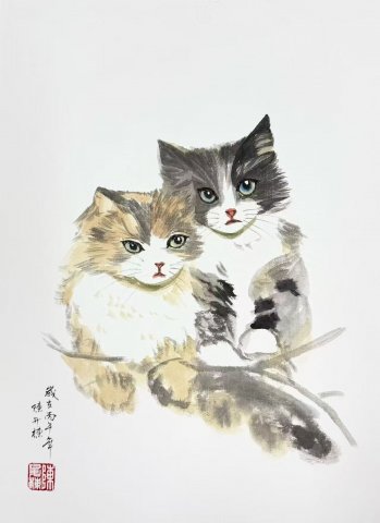 ��Ѱī��ʮ�ţ�˫è��飬��ֽ���������